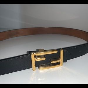 Fendi black leather belt